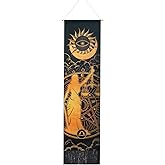 Libra Sun Moon Zodiac Tapestry - Tarot Constellation Hippie Astrology Wall Hanging for Room (12.8 x 51.2 inches)