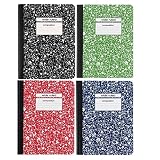 Staples Wide Ruled Composition Books 4 Pack Blue Red Green Black 100 Pages