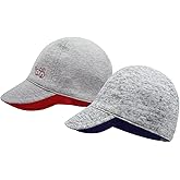 Keepersheep Baby Reversible Baseball Cap Infant Sun Hat, Cotton Knit Soft Brim for Infant Toddler, Summer Outdoor Unisex