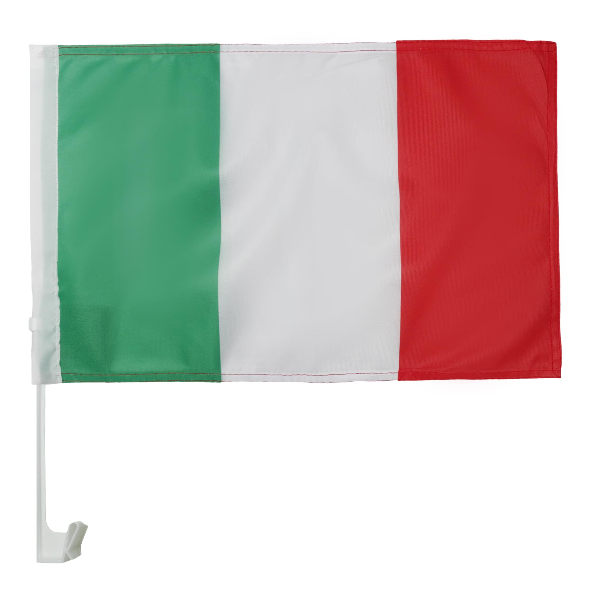 AZ FLAG - Italy Car Flag 18'' x 12'' - Italian Car flags 30 x 45cm - Banner 18x12 INCHES PLASTIC STICK - Drapeau Italie — image 1