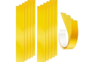 Fabbay Zero Gap Woodworking Tape for More Accurate Cuts On Miter Saw Table Saw PVC Self Adhesive Strips for Positioning Wood Cutting, 2 x 14 Inch, Yellow (10 Pcs)