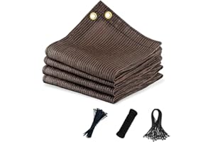 Vocray 90% Sun Shade Cloth for Patio, 12x24 Ft Breathable Sunshade Fabric for Garden, UV Resisant & Privacy Protection Shade Screen for Pergola, Backyard, Deck, Balcony, Mocha