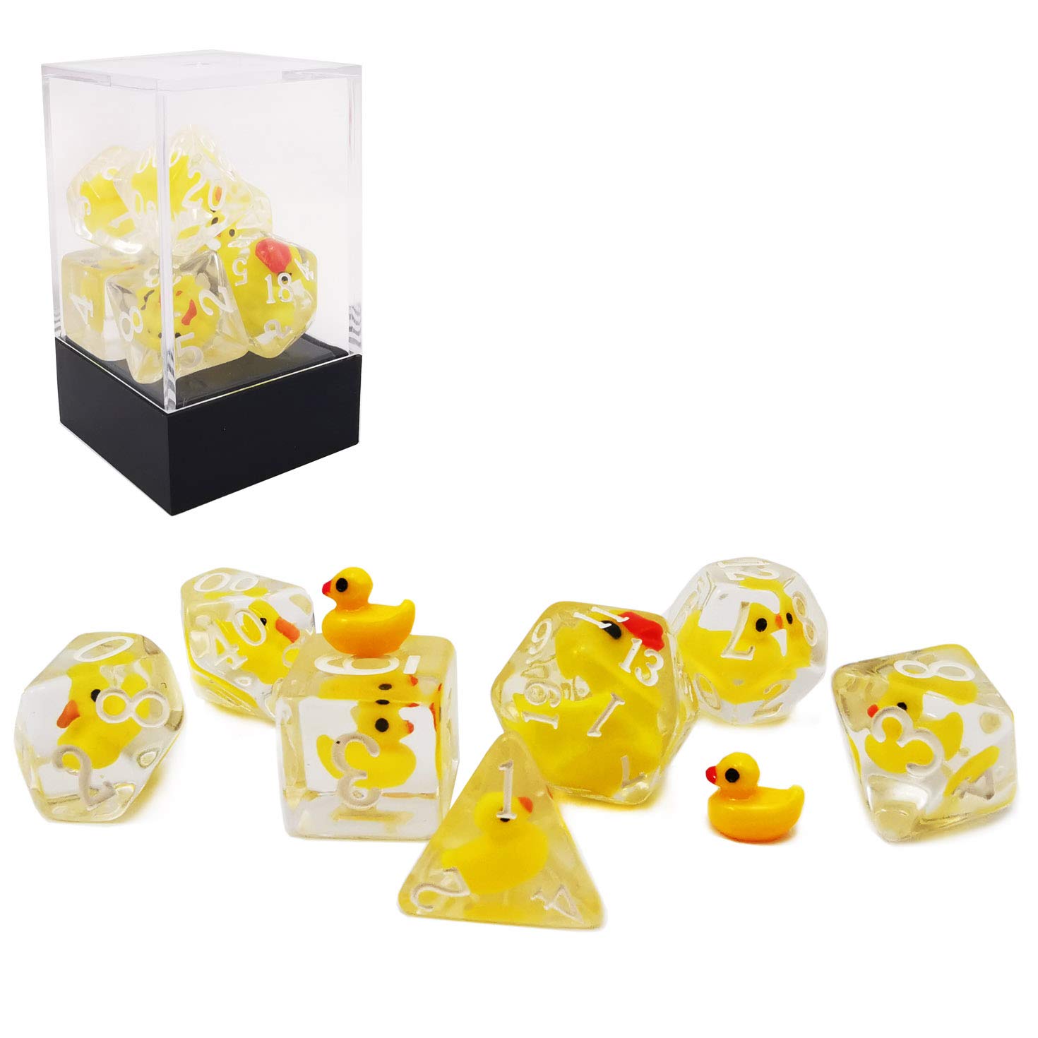 Bescon YellowDuck RPG Dice Set of 7, Novelty Yellow Duck Polyhedral Game Dice set — image 1