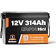 HumsiENK 12V 314Ah LiFePO4 Lithium Battery,100A BMS,15000+ Deep Cycle Lithium Iron Phosphate Rechargeable Battery Max 4019Wh Energy Great for RV, Marine and Off Grid Applications