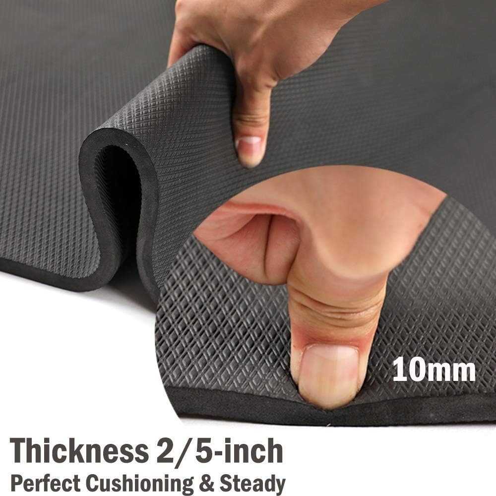 DEYACE Yoga Mat, Extra Thick & Wide Non Slip Workout Fitness Home Exercise Mats for Women Men, 72''L x 32''W x 2/5'' Thickness （Black） : Sports & Outdoors