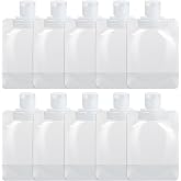 Liquid Pouches for Travel, 10 Pcs 50ml Transparent Portable Fluid Packing Bags Leak Proof Travel Pouch for Liquids Reusable Empty Squeeze Pouches Applies to Toiletry Cosmetic Lotion Shampoo Shower Gel