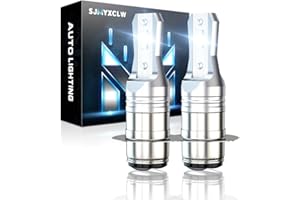 SJMYXCLW H6M P15D Led White Bulbs Compatible for Yamaha YFZ450 YFZ 450 YFZ450R 2004-2021, P15D H6 H6M Fog Light Bulbs, 10000 Lumens 6000K White 50W H6M Light Bulbs, Plug and Play, 2-Pack