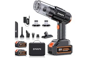 ZARIMI Car Vacuum Portable Cordless, 40,000Pa High Power Dust Buster, 6-in-1 Handheld Vacuum Cleaners for Home, Car, Pet Hair, Keyboard, Black
