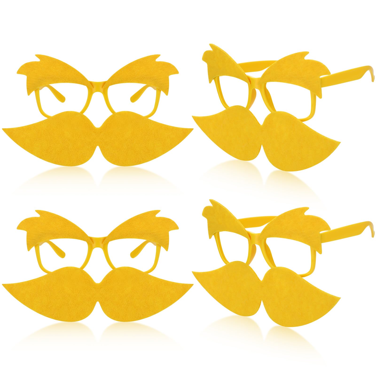 Photo 1 of ONLY 3!!!!! ----------------------------Foilswirl 3 Pack Yellow Mustache and Eyebrows Glasses Set Felt Fake Self Adhesive Beard Novelty Halloween Cosplay Costume Accessories for Kid Adult