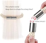 Pretty Jolly 4 Pack Magnetic Curtain Tiebacks Beige Modern Drape Holdbacks view 4