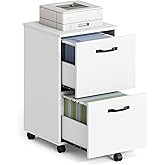 VASAGLE 2-Drawer File Cabinet, Small Rolling Filing Cabinet | Printer Stand, for A4, Letter-Size Documents, Home Office, Assembly Required, Snow White, CUSTOS Collection UOFC040W46