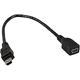 YCS Basics Black 6 Inch USB 2.0 USB Mini B Male to USB Mini B Female Cable