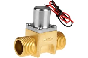WALFRONT Solenoid Valve, DC 4.5V 1/2" Water Pulse Electromagnetic Valve Electric Solenoid Valve Brass Solenoid Valve used for induction cleaner, prepaid water saving system