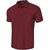 Promen polo Men's Classic Short Sleeve Polo Shirt Casual Lightweight Solid Golf Shirts with Pocket