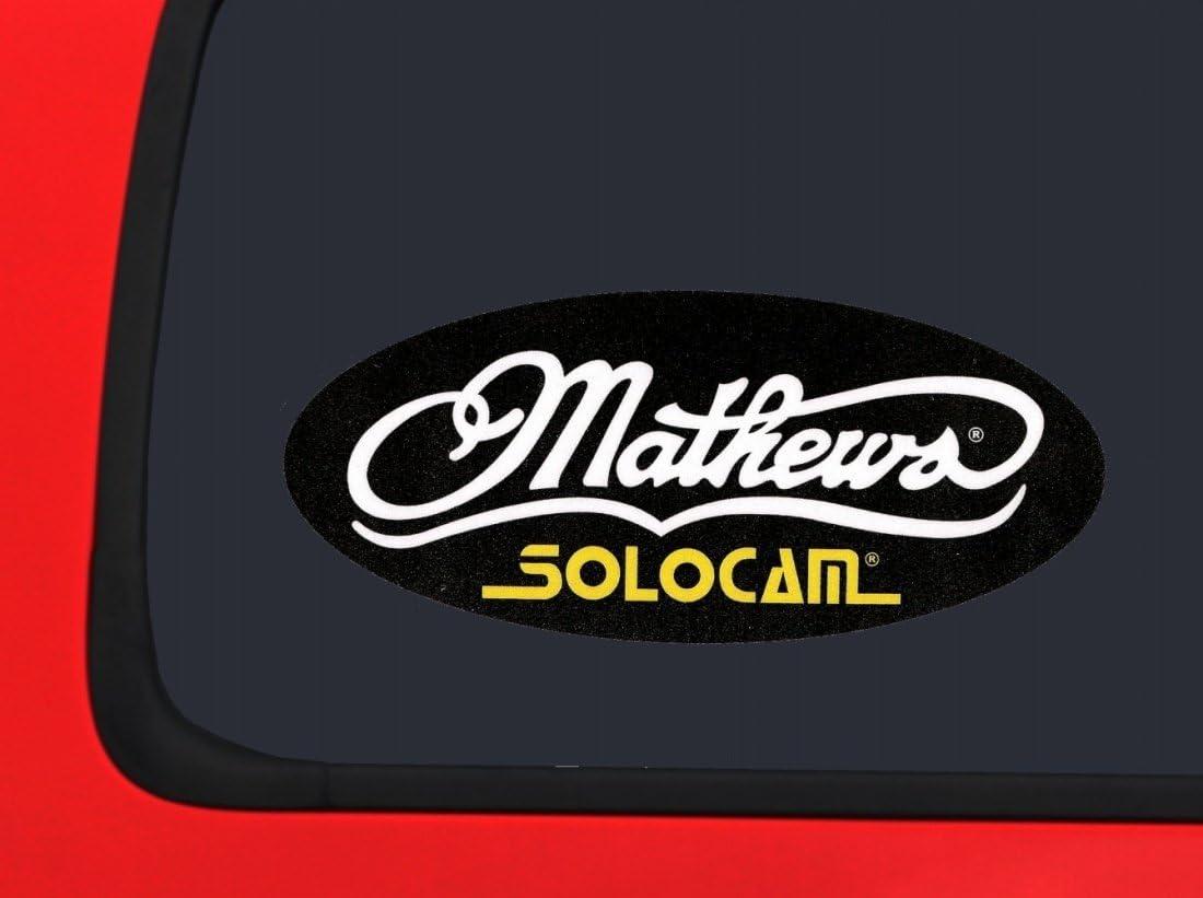 Mathews Solocam - Black white and yellow Oval Archery Bowhunting Window Decal