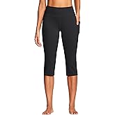 ISEEGZ 14"/ 18" Capri Pants for Women High Waist Women's Yoga Capris Stretch Summer Athletic Workout with Pockets