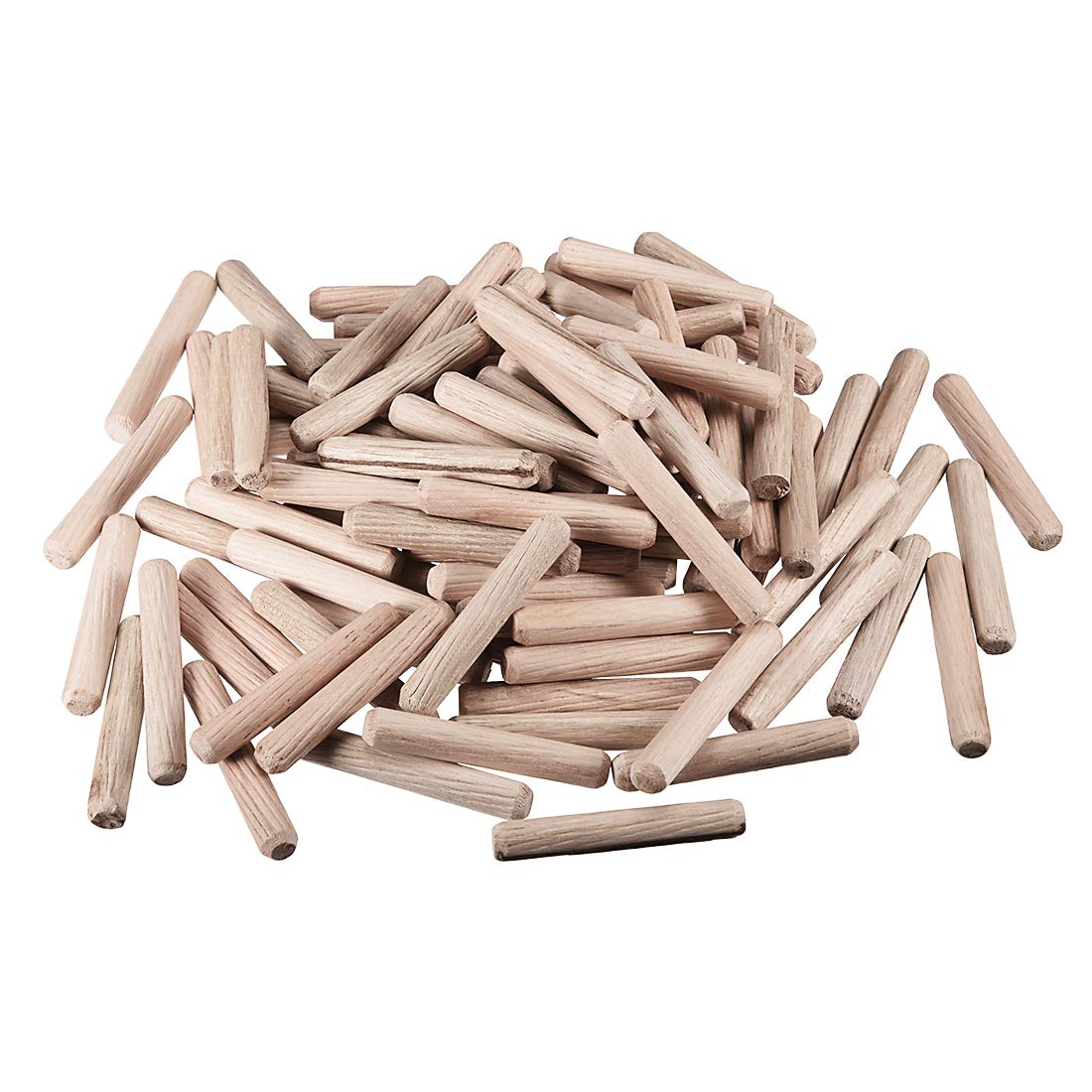 sourcing map 0.31"x1.97"(8x50mm) Wooden Dowel Pin Wood Kiln Dried Fluted Beveled Hardwood 100pcs
