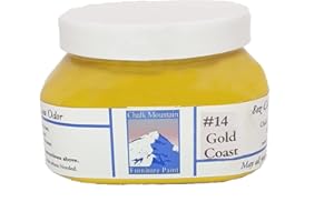 Chalk Mountain Brushes Quality Chalk Furniture Paint. Zero VOC and Low Odor. 56 Beachy and Earthy Colors. (8oz #14 Gold Coast)
