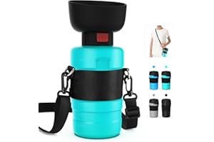 PETDOTT Dog Water Bottle 28OZ, Portable Dog Water Bowl Dispenser for Traveling Walking Hiking, Pet Travel Water Bowl for Dogs Foldable 2-in-1 Design, Keep Thirsty Dogs Hydrated, BPA Free