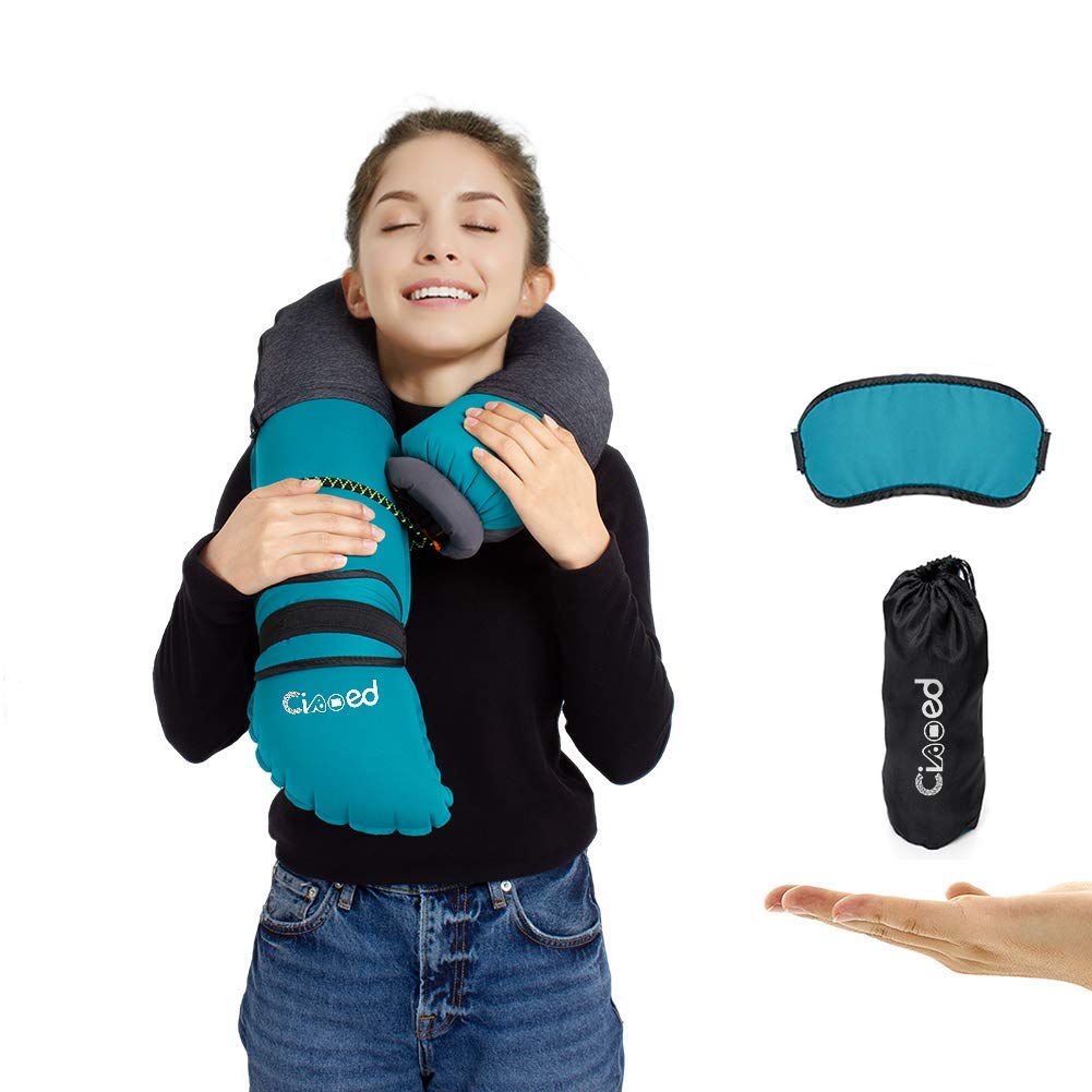 Ropa de cama y almohadas Ciaoed Almohada de Viaje Inflable para Avión