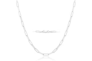 Waitsoul 925 Sterling Silver Singapore Chain Lobster Clasp Paperclip Necklace for Women Sparkling Chain 2mm2.5mm3mm4mm5mm Gifts for Her