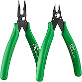 SK 2-Piece Shear-Cutter Pliers Set, 5-Inch Mini Flush Cutter & 5.5-Inch Mini Needle Nose Pliers, with Secure Grips