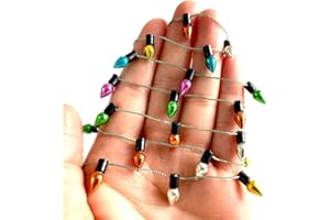 Peachcor Christmas Lights String of Miniature, Dollhouse Miniature Fake Light, Christmas Tree Fairy Lights Decorative, Metalic Multicoloured Dollhouse Miniatures (1mtr)