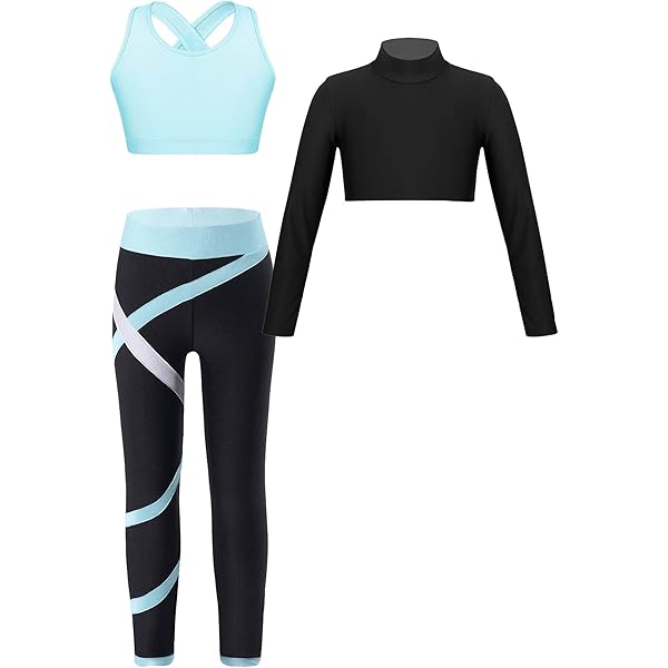 Ensemble Sport Fille 7-9 Ans – Crop Top & Leggings Noir Et Blanc – Primark