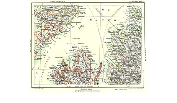 Hebrides Isle Of Harris Lewis Skye The Minch Ross Cromarty Scotland 13 Old Map Antique Map Vintage Map Printed Maps Of Scotland Amazon Ca Home