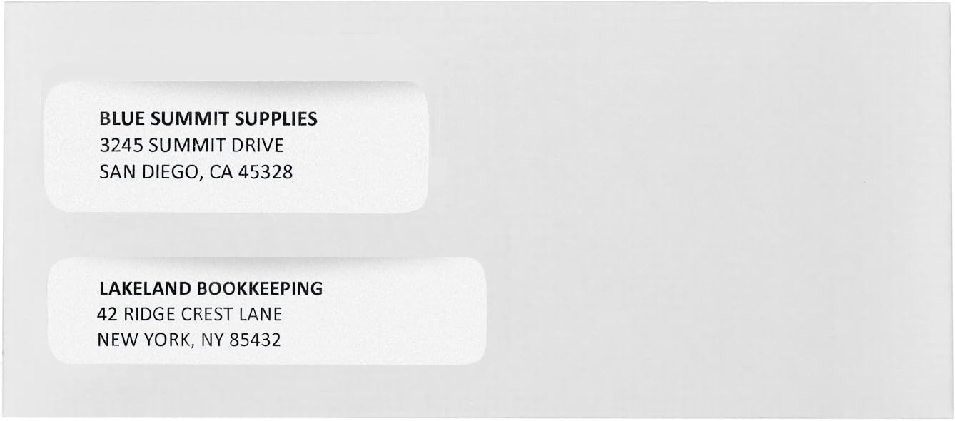 500 No. 9 Flip and Seal Double Window Security Envelopes - Designed for Quickbooks Invoices and Business Statements with Self Seal Flip Press and Seal Flap -Number 9 Size 3 7/8 Inch X 8 7/8 Inch : Office Products