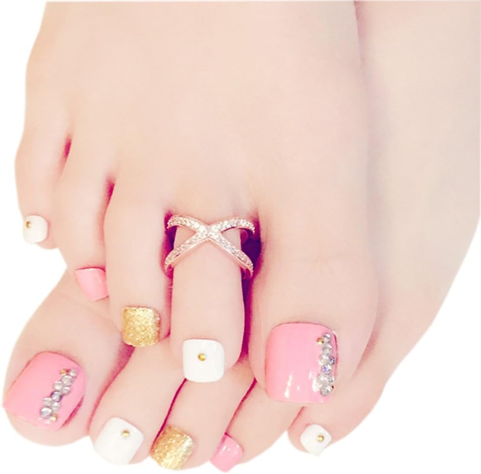 Amazon Elezay フランスネイル ロング エレガント チェック柄 リボン柄 セレブ系 ネイルチップ 単品24枚入 フットネイル ネイルアート ハンドメイド カジュアル パーティー J59 Elezay ネイルチップ 通販