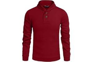 COOFANDY Men's Fashion Shawl Collar Pullover Casual Long Sleeve Knitted Sweater Sweatshirts