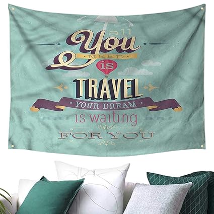 Amazon Com Vintage Wall Hanging Tapestry Travel Voyage