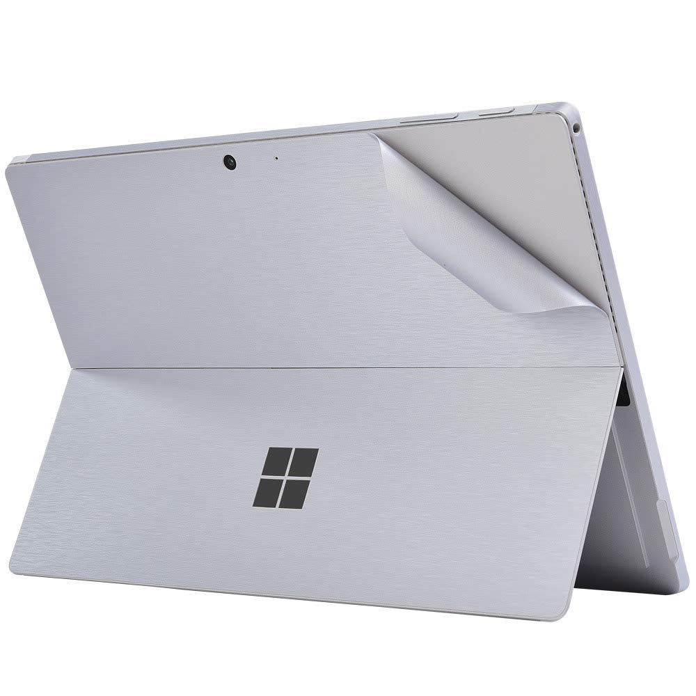 XISICIAO Skin Sticker for Surface Pro 7 / Pro 7 Plus / 7+ 12.3 Inch Back Decal, Ultra-Thin Vinyl Decorative Laptop Cover Protector Accessories(Metallic Brushed Silver).