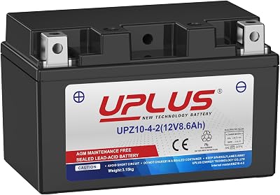 UPLUS UPZ-10-4-2 12V 8.6Ah AGM Battery for ATVs Motorcycles Snowmobiles