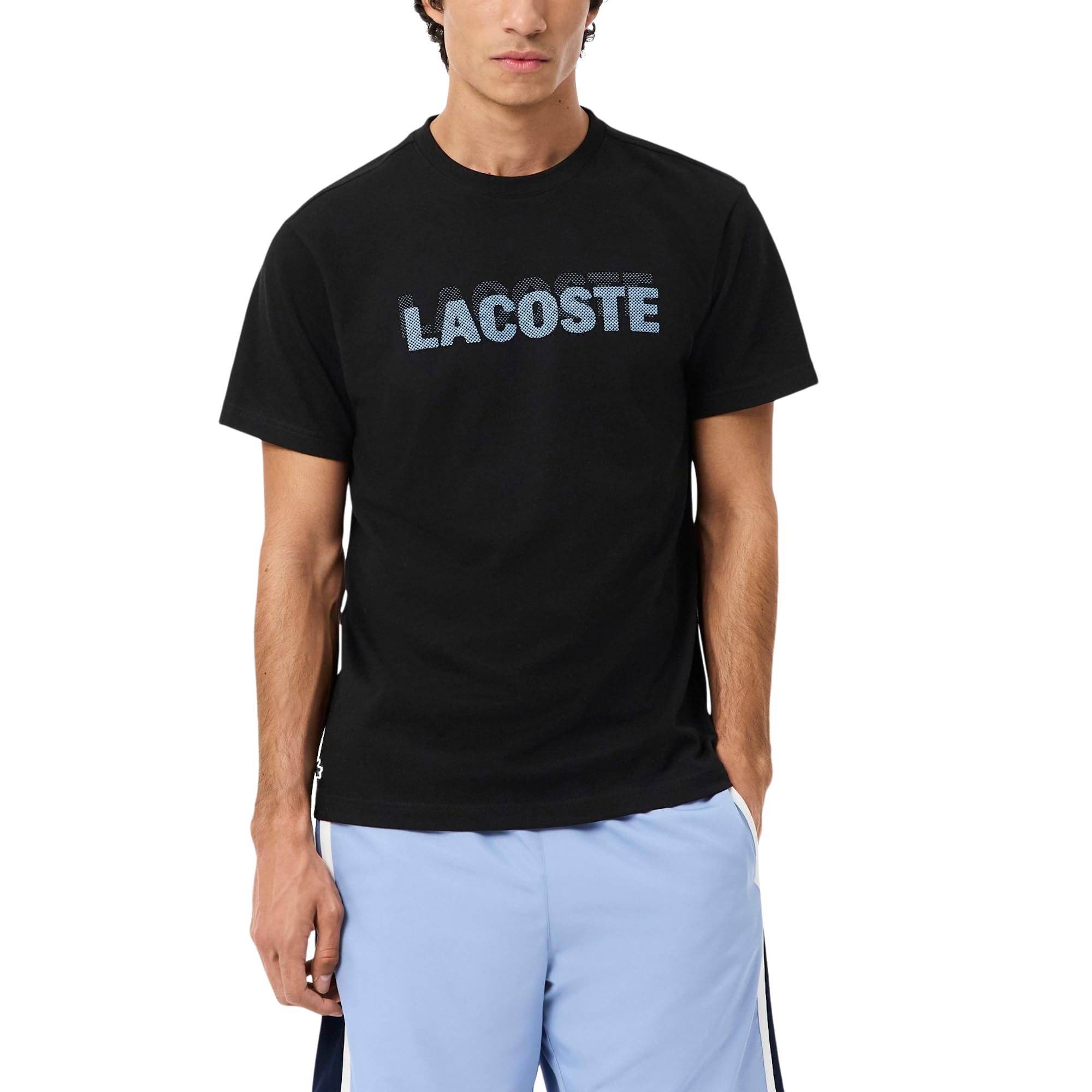 Lacoste Men’s Ultra Dry Graphic Print Sport T-Shirt, Black/Aphylla, XX-Large