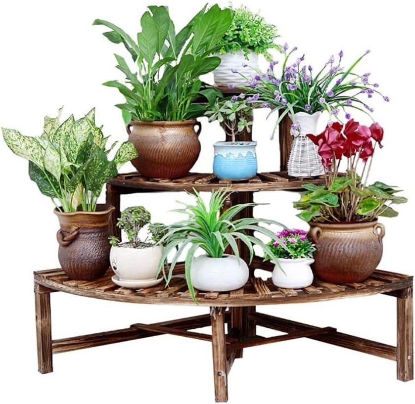 Quitd - Estante para macetas al aire libre, soporte para plantas de 3