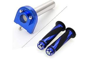 Krace Motorcycle 7/8" Handle bar Hand Grips with Anodized CNC Quick Twist Throttle Tube Motorized Lever Control Fit for Most Scooter Sportbikes ATV for Kawasaki Honda Suzuki Yamaha Ducati
