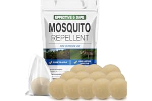 AUDQQM Mosquito Repellent Outdoor Patio, Mosquito Repellent Balls, Mosquitoes Deterrent for Yard, Outdoor Mosquito Control, Mosquito Repellant for Room/Travel/Camping/Garage, Keep Mosquito Away-12P