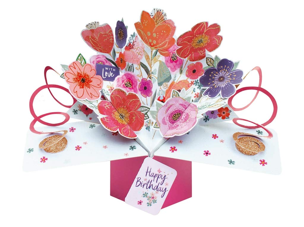 Birthday Flowers Pop-Up Greeting Card Original Second Nature 3D Pop Up Cards