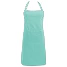 DII Cotton Adjustable Kitchen Chef Apron with Pocket and Extra Long Ties, 32 x 28", Commercial Men & Women Bib Apron for Cooking, Baking, Crafting, Work Shop, BBQ-Aqua