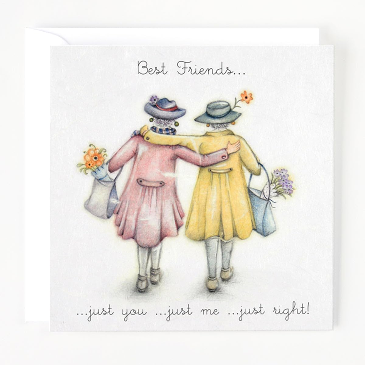 Greeting Card (BP8917) Blank/Birthday - Best Friends.Just You.Just Me.Just Right - Ladies Who Love Life
