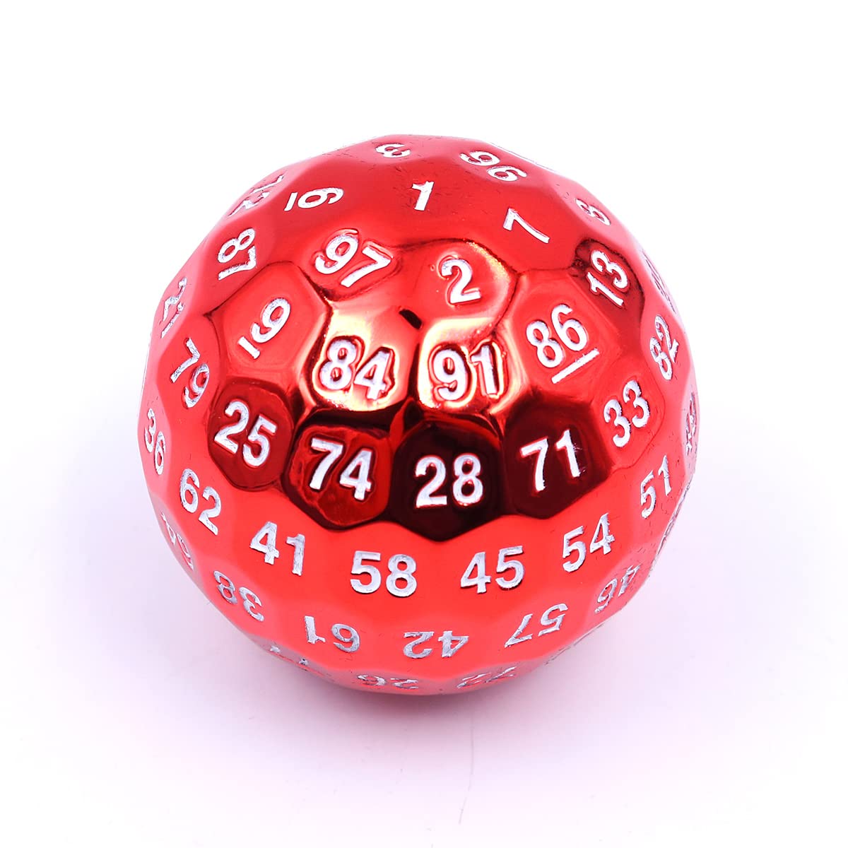 DollaTek Metal Polyhedral Dice 100 Sides 50mm Used for Dungeon and Dragon DND Dice Game - Red