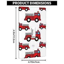 Pznen Fire Truck Single Toggle Light Switch Cover