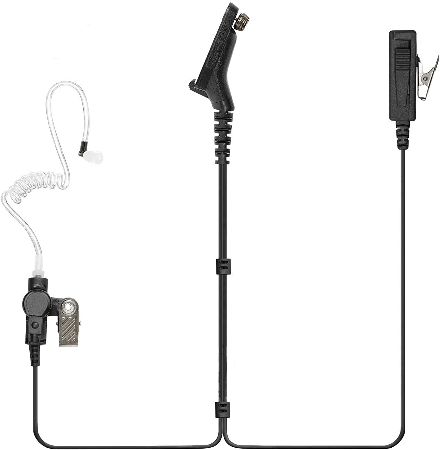 VBLL 2 Wire Acoustic Tube Surveillance Mic PTT Headset Earpiece for APX6000 APX7000 XPR6300 XPR6350 XPR6500 XPR6550 XPR6580 XiRP8200 XiRP8268 DP3401 DP3600 DP3601