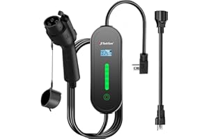 SUBSUN Level 1 & Level 2 EV Charger 16Amp 110-240V,17ft Cable, Portable Electric Vehicle Charger with NEMA5-15P & 6-20 Plug Compatible for SEA J1772 EV Cars for Home and Outdoor (Black)