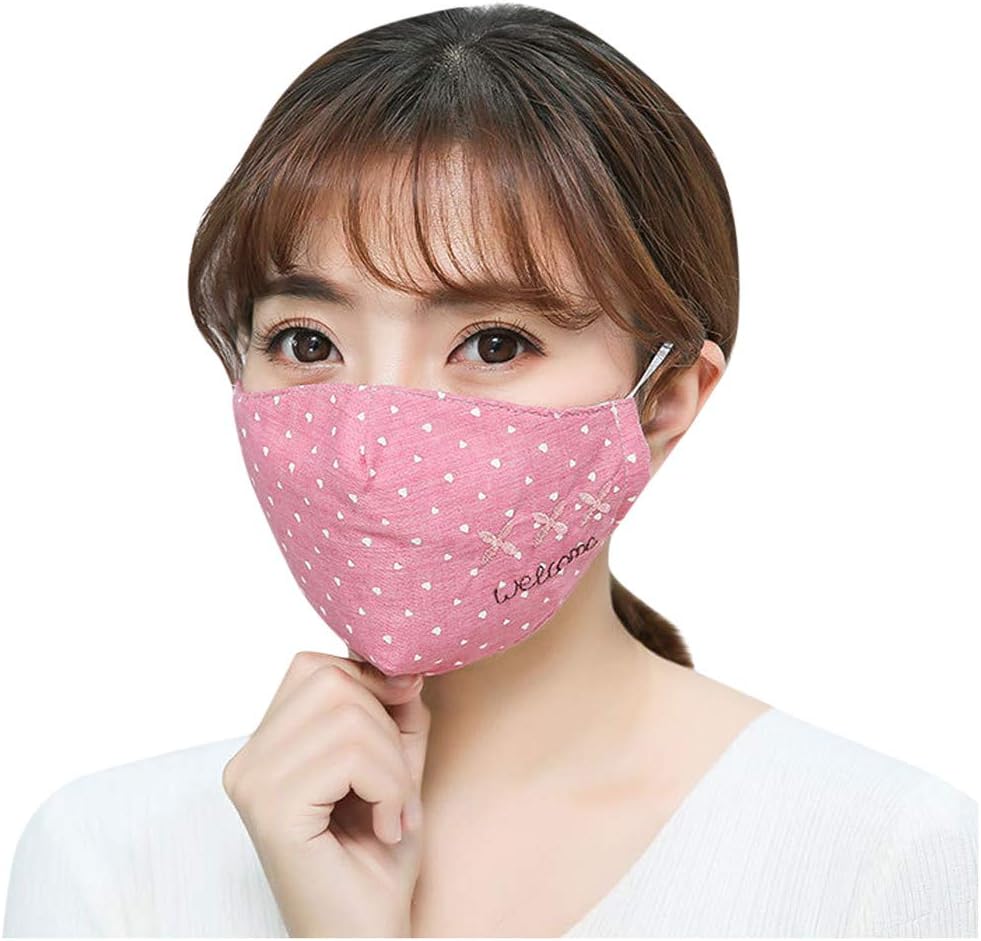 Fashion Mask – Letter Print, Washable, Reusable Masks – Protection Outdoor from Dust, Anti-ultraviolet, Pet Dander, Other Airborne Irritants (Hot Pink,One size)