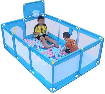 Yllsb Baby Fence Parc De Bebe Avec Porte Portable Enfants Play Center Cour Cloture Interieure Cloture Rectangulaire Oxford Tissu Bleu Pour Les Enfants De 6 A 36 Mois Amazon Fr Cuisine Maison