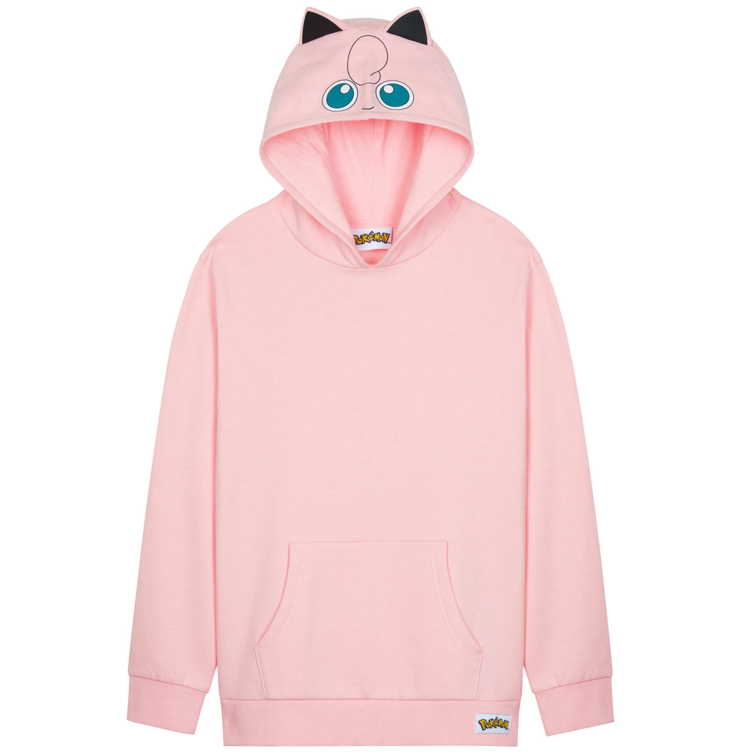 Pokemon Hoodie for Boys, Teens, Kids Pullover Hooded Sweatshirt with Soft Fleece, Sweater, Pikachu Anime Gifts for Boys (5-6 Years, Pink Jigglypuff) Image