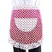 BCP Polka Dot Woman Waist Aprons Half Aprons with Pocket for Restaurant Waitress Waiter (Red)